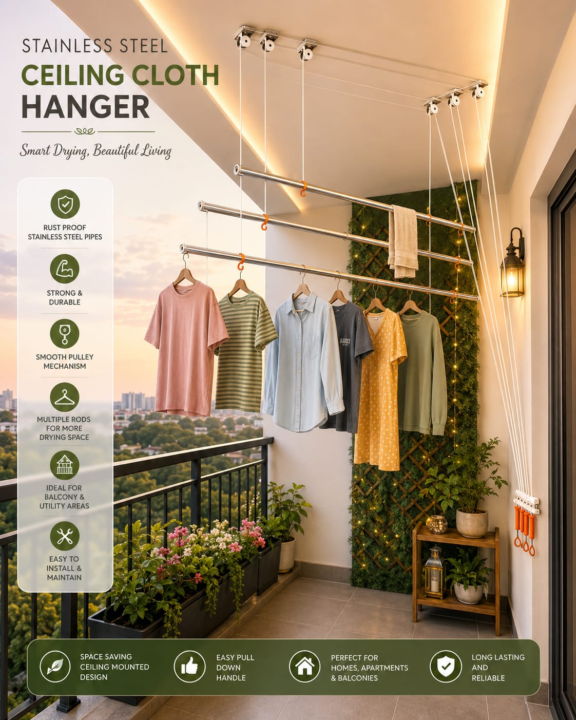Stainless Steel Ceiling Cloth Hanger